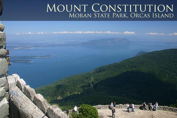 The view from the Summit of Mount Constitution on Orcas Island.